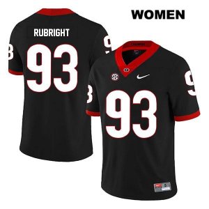 Women's Georgia Bulldogs NCAA #93 Bill Rubright Nike Stitched Black Legend Authentic College Football Jersey GKX4654FK